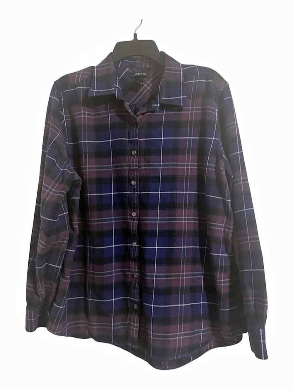 Lands' End Women's Cotton Plaid Shirt XL